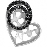 Genuine Black Spinel Heart Pendant