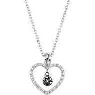 Black and White Diamond Heart