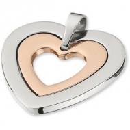 Amalfi  Stainless Steel Heart Pendant with Polished Immersion Plate