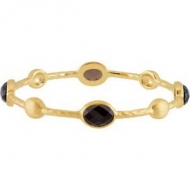 8  Genuine Checkerboard Smoky Quartz Bangle Bracelet