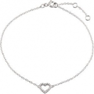 Cubic Zirconia Heart Design Adjustable Bracelet