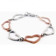 Stainless Steel Heart Link Bracelet