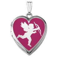 Sterling Silver  Cupids Heart  Sweetheart  Heart Locket