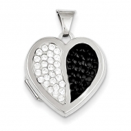 Sterling Silver Swarovski Crystal Heart Locket