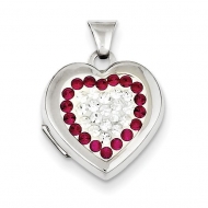 Sterling Silver Swarovski Crystal Heart Locket