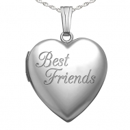 Sterling Silver  Best Friends   Heart Locket