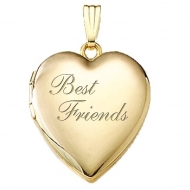 14K Yellow Gold  Best Friends  Heart Locket