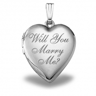 Sterling Silver   Will You Marry Me   Sweetheart Locket
