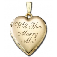 Solid 14K Yellow Gold    Will You Marry Me    Sweetheart  Locket