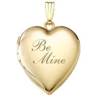 Solid 14K Yellow Gold  Be Mine  Locket