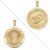 Racing   Saint Christopher Doubledside Sports Medal  EXCLUSIVE 