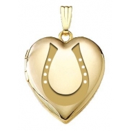 Solid 14K Yellow Gold  Horeshoe  Locket