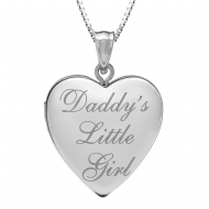 Sterling Silver Daddy s Little Girl  Heart Locket