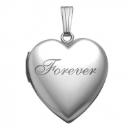 14k White Gold Forever Heart  Locket