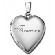 14k White Gold Sweetheart  Forever  Locket