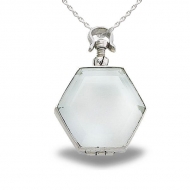 Sterling Silver Hexagon Shaped Glass Dome Locket