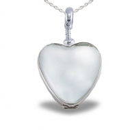 Sterling Silver Heart Shaped Glass Dome Locket