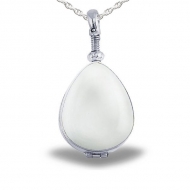 Sterling Silver Teardrop Shaped Glass Dome Locket
