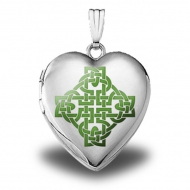 14K White Gold  Color Celtic Knot   Sweetheart Locket