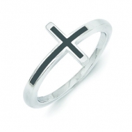 Antiqued Sideways Cross Ring