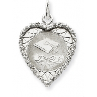 Sterling Silver Graduation Cap   Diploma Disc Charm