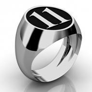 Personalized Number Ring with Antiqued Finish