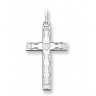 Sterling Silver Laser Designed Cross Pendant