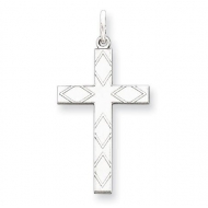Sterling Silver Laser Designed Cross Pendant