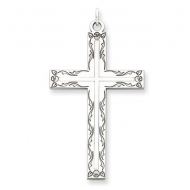 Sterling Silver Laser Designed Cross Pendant