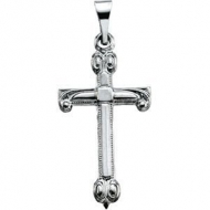 14K White Gold CROSS PENDANT