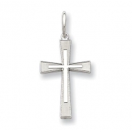 Sterling Silver Laser Designed Cross Charm