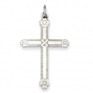 SS Laser Designed Cross Charm
