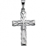 14K White Gold CROSS PENDANT