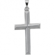 14K White Gold CROSS PENDANT