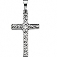 14K White Gold CROSS PENDANT