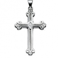 14K White Gold CROSS PENDANT