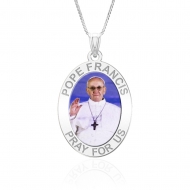 Pope Francis Medal  Oval Color Engraved  EXCLUSIVE 
