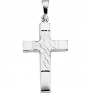 14K White Gold CROSS PENDANT