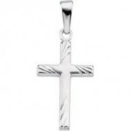 14K White Gold CROSS PENDANT