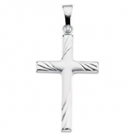 14K White Gold CROSS PENDANT