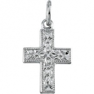 14K White Gold SMALL CROSS PENDANT