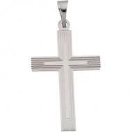 14K White Gold CROSS PENDANT W DESIGN