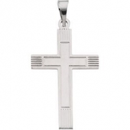 14K White Gold CROSS PENDANT