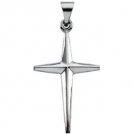 14K White Gold CROSS PENDANT