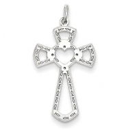 Sterling Silver Laser Designed Cross Pendant