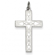 Sterling Silver Laser Designed Cross Pendant