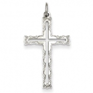 Sterling Silver Laser Designed Cross Pendant