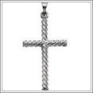 14K White Gold CROSS PENDANT