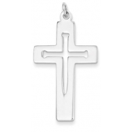 Sterling Silver Hammered Latin Cross Pendant