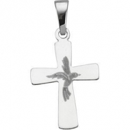 14K White Gold CROSS PENDANT W  HOLY SPIRIT DESIGN